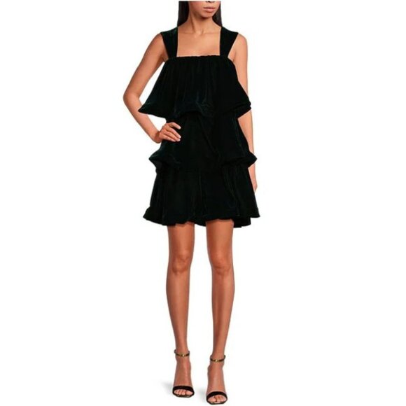 Buru Teagan Deep Green Velvet‎ Convertible Mini to Maxi Dress - SZ XS/S - NWT - Picture 3 of 16